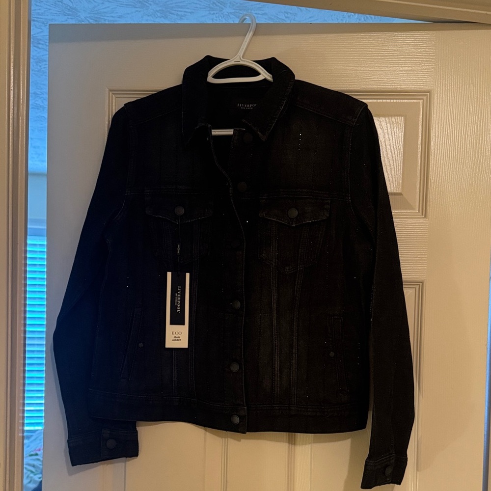 Liverpool Black Crystalline Jean Jacket